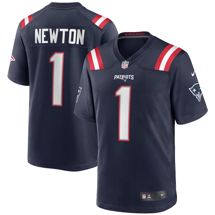 Men New England Patriots #1 Cam Newton Nike Navy Game NFL Jersey->new england patriots->NFL Jersey